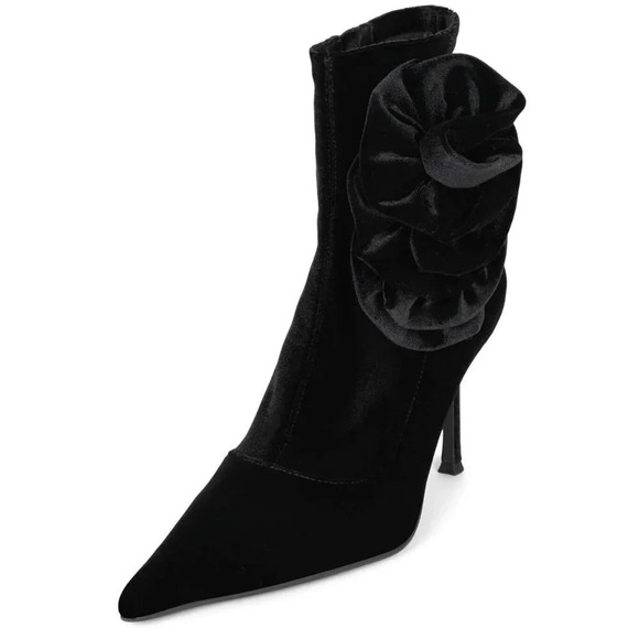 Jeffrey Campbell FLORETTE Black Velve Stiletto Boo. Sz: 8.5 - Picture 2 of 9